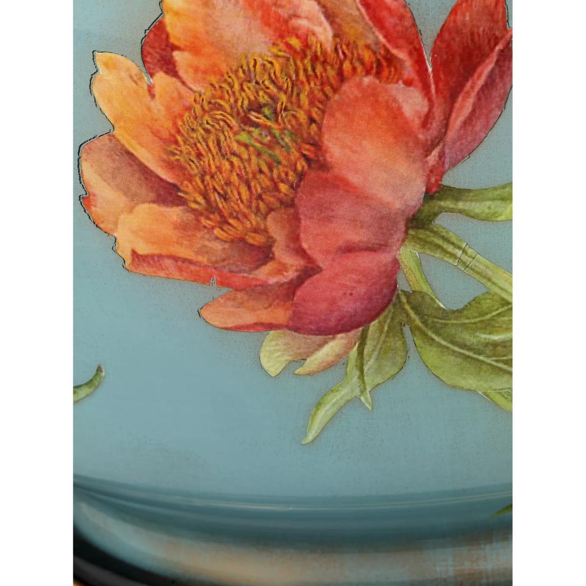 Jenny Worrall Coral Peonies Glass Lamp Base, Blue, H41.5cm – image 2
