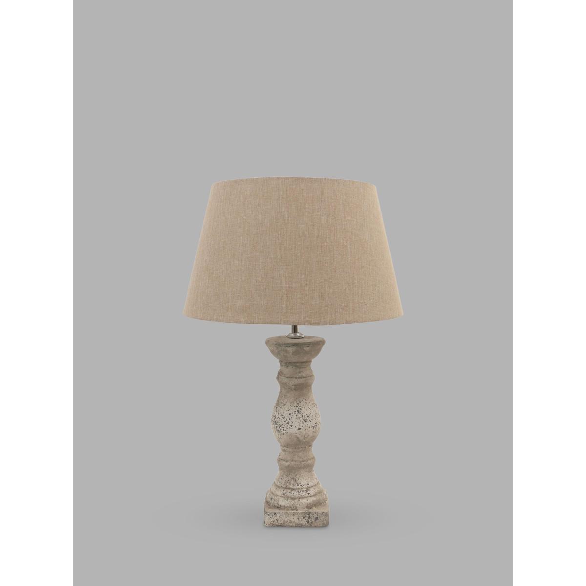 One.World Birkdale Curved Base Terracotta Linen Shade Table Lamp, Stone – image 3