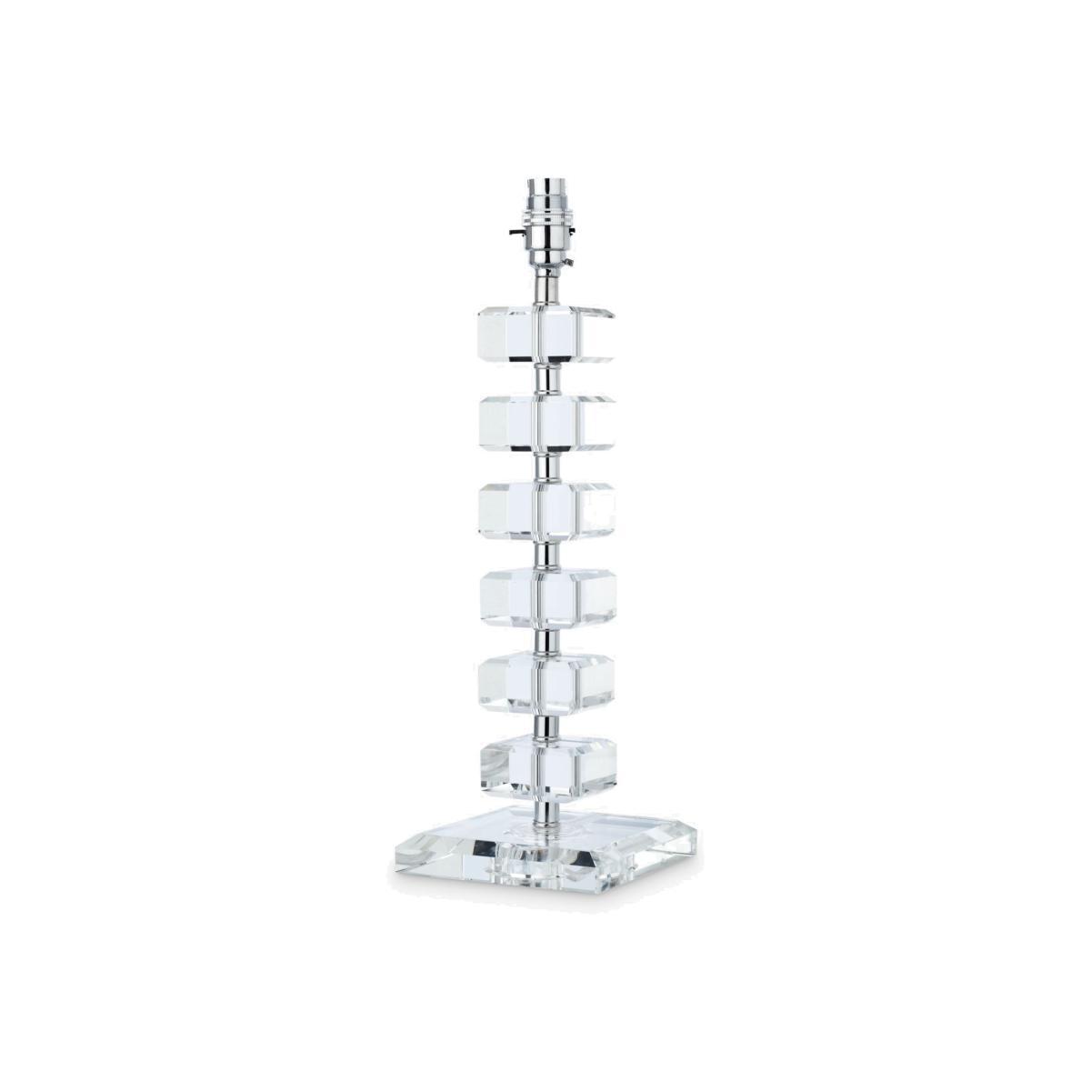 John Lewis & Partners 6 Squares Crystal Glass Lamp Base, Clear, H44cm – image 1