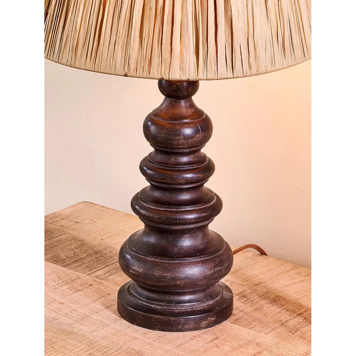 Nkuku Manua Mango Wood Small Table Lamp Base, Brown – image 2