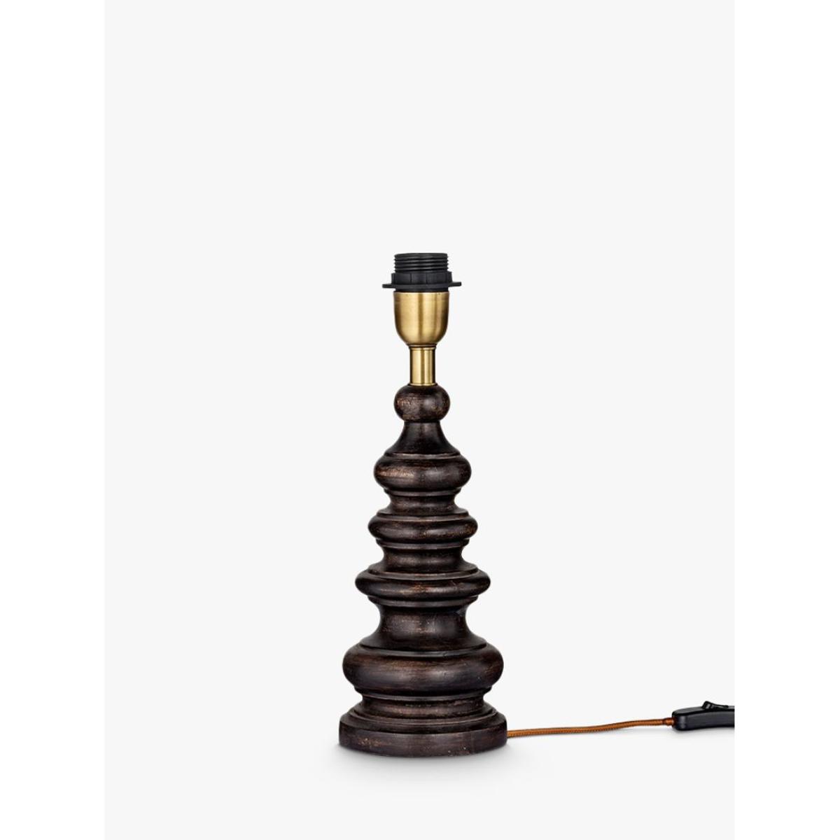 Nkuku Manua Mango Wood Small Table Lamp Base, Brown – image 3