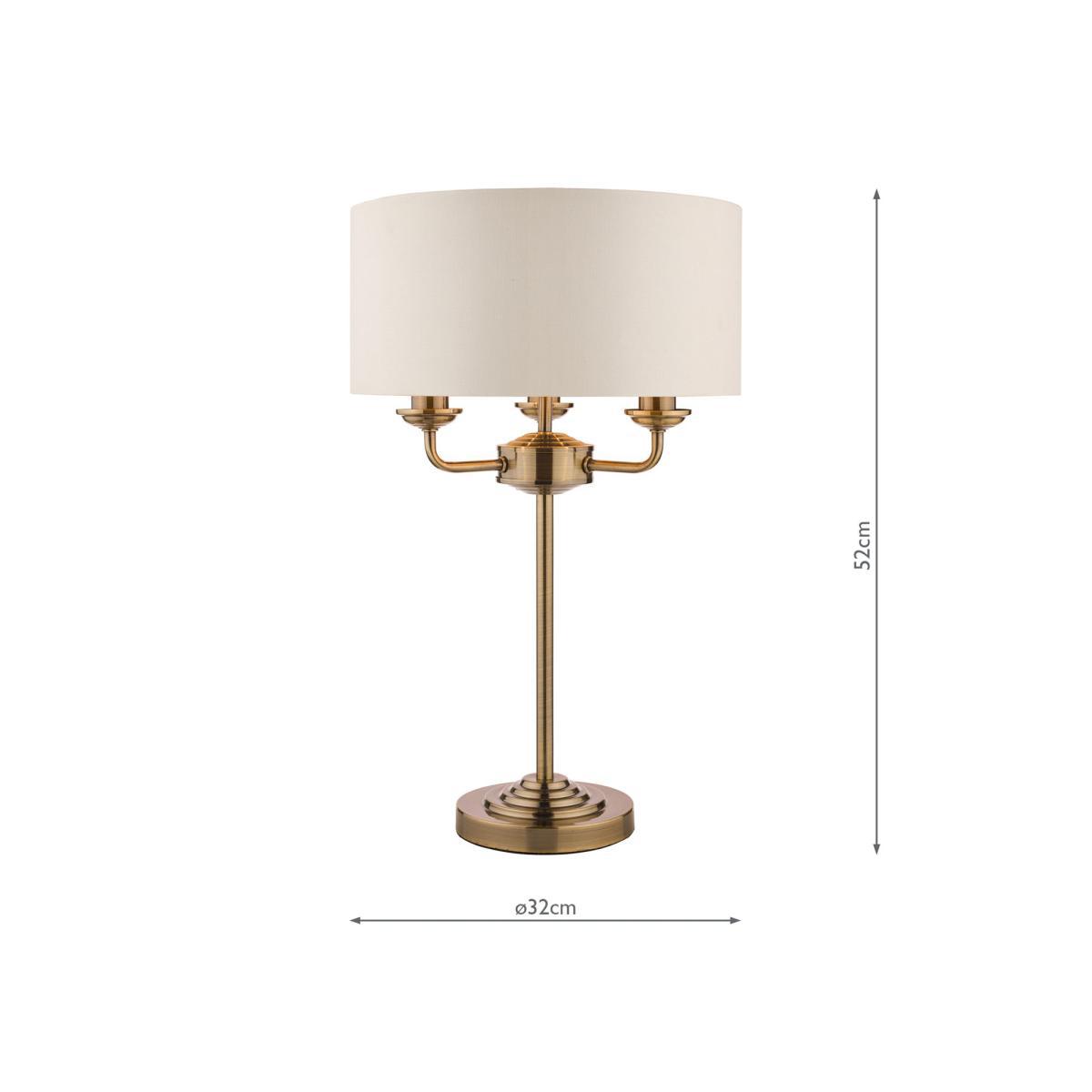 Laura Ashley Sorrento 3 Arm Table Lamp, Antique Brass – image 5
