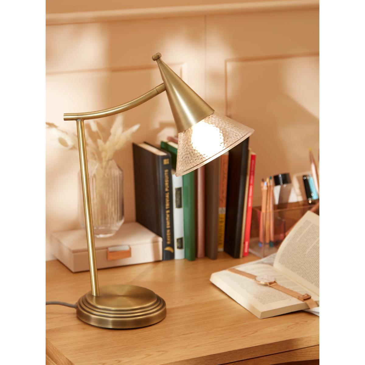 John Lewis & Partners Trumpet Touch Desk Lamp, Antique Brass – image 2