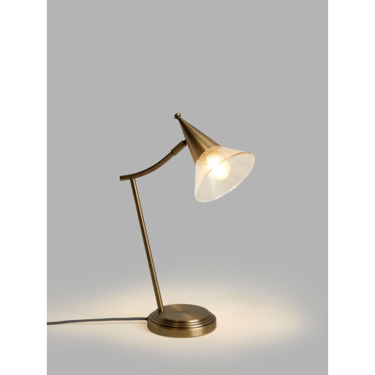 John Lewis & Partners Trumpet Touch Desk Lamp, Antique Brass – image 3