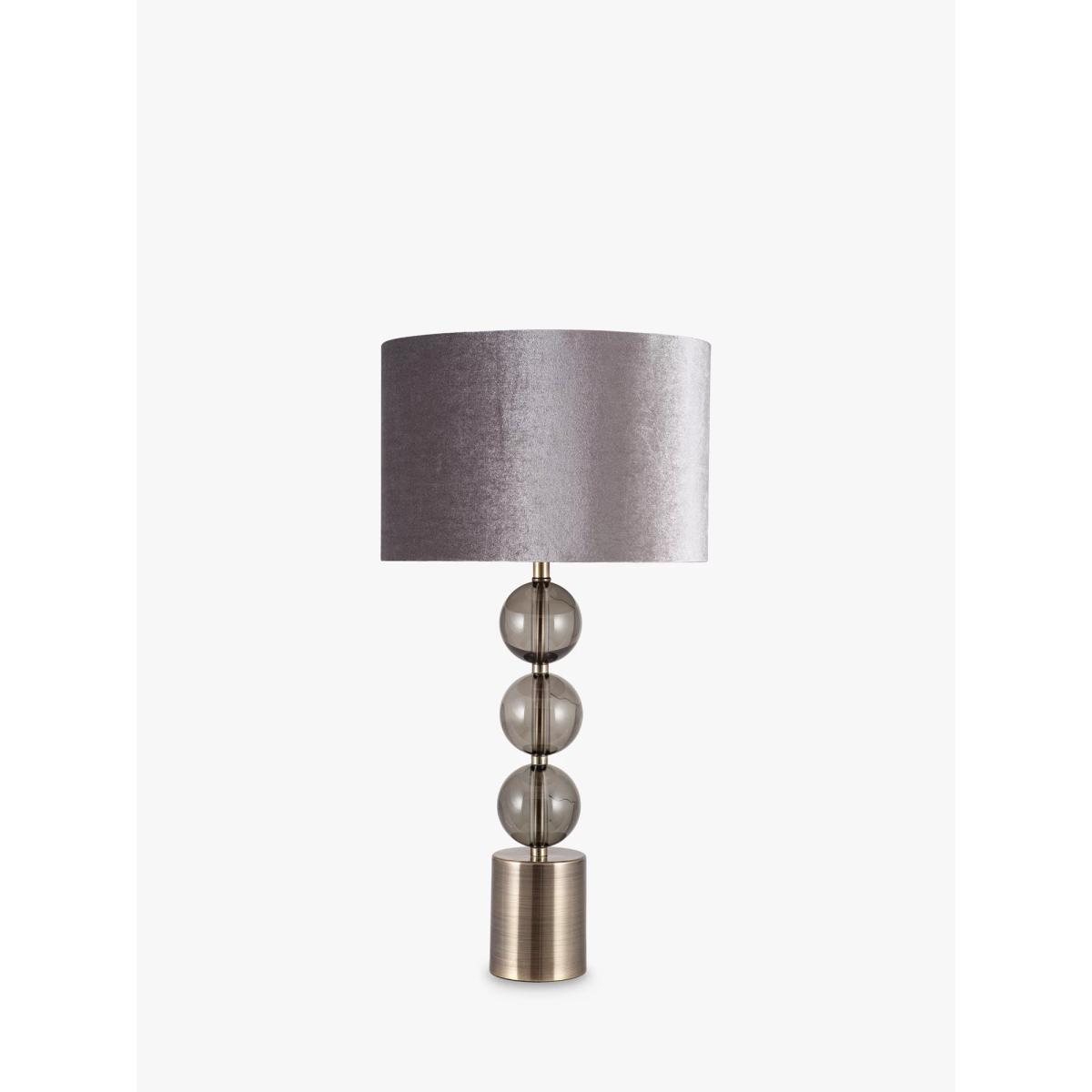 Pacific Lifestyle Tall Smoked Glass Table Lamp, Smoke/Antique Brass – image 2