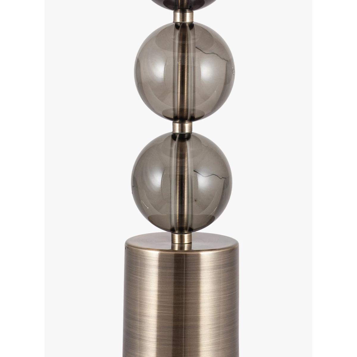 Pacific Lifestyle Tall Smoked Glass Table Lamp, Smoke/Antique Brass – image 3