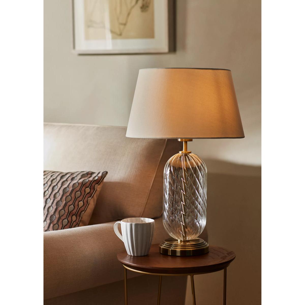 John Lewis Haverstock Glass Table Lamp, Brass – image 2