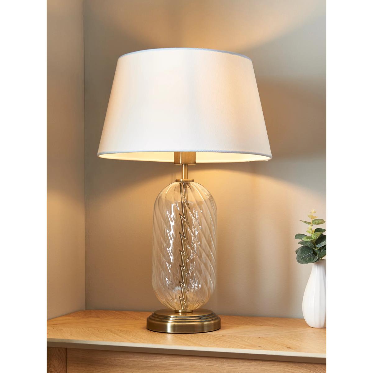 John Lewis Haverstock Glass Table Lamp, Brass – image 3