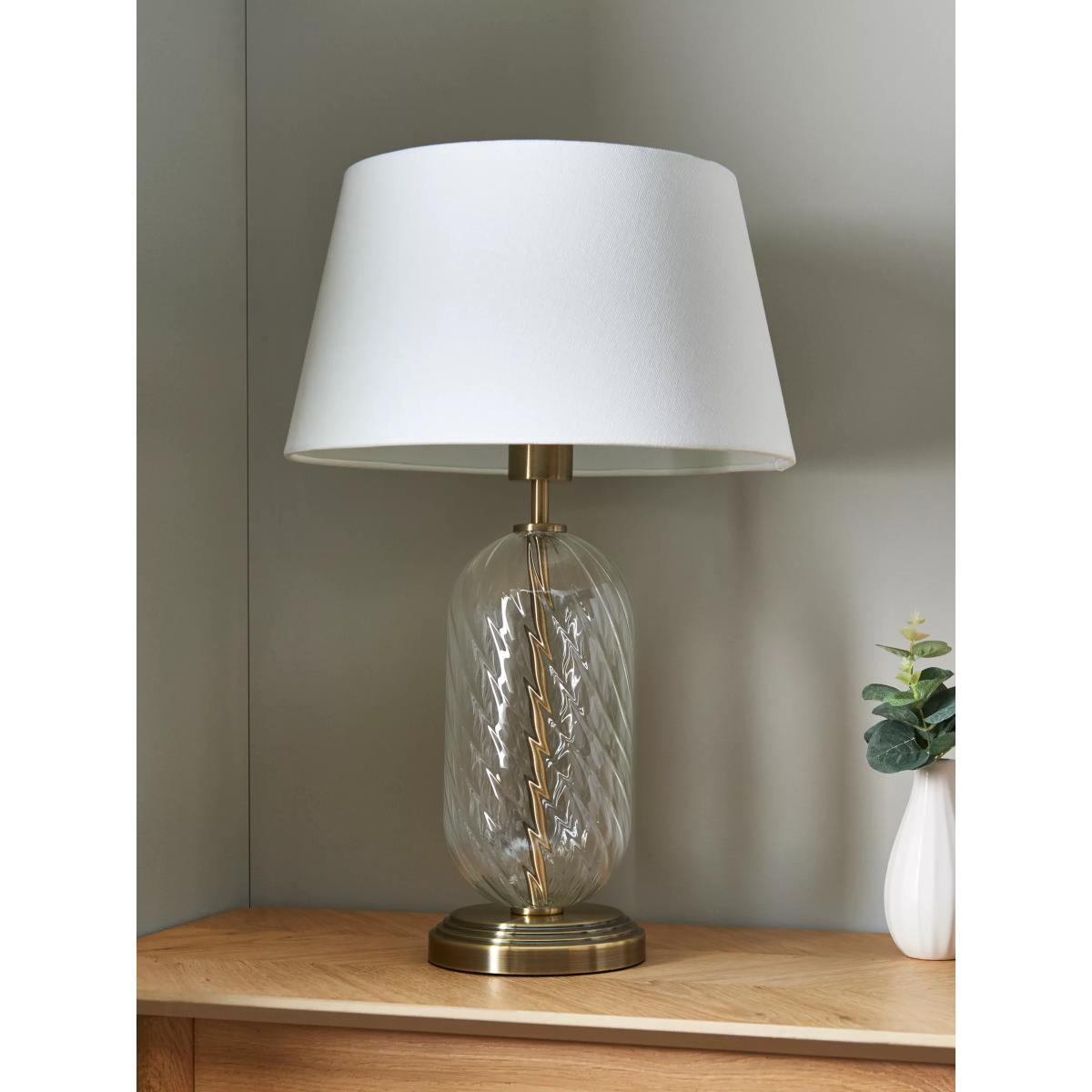 John Lewis Haverstock Glass Table Lamp, Brass – image 5