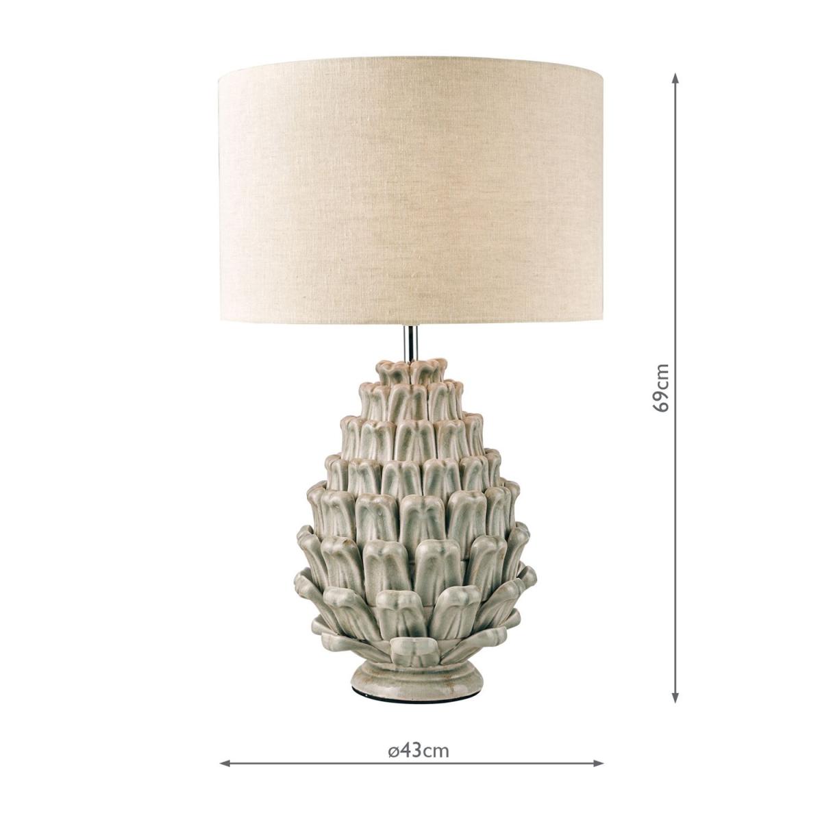 Laura Ashley Olwen Ceramic Table Lamp, Green/Grey – image 2