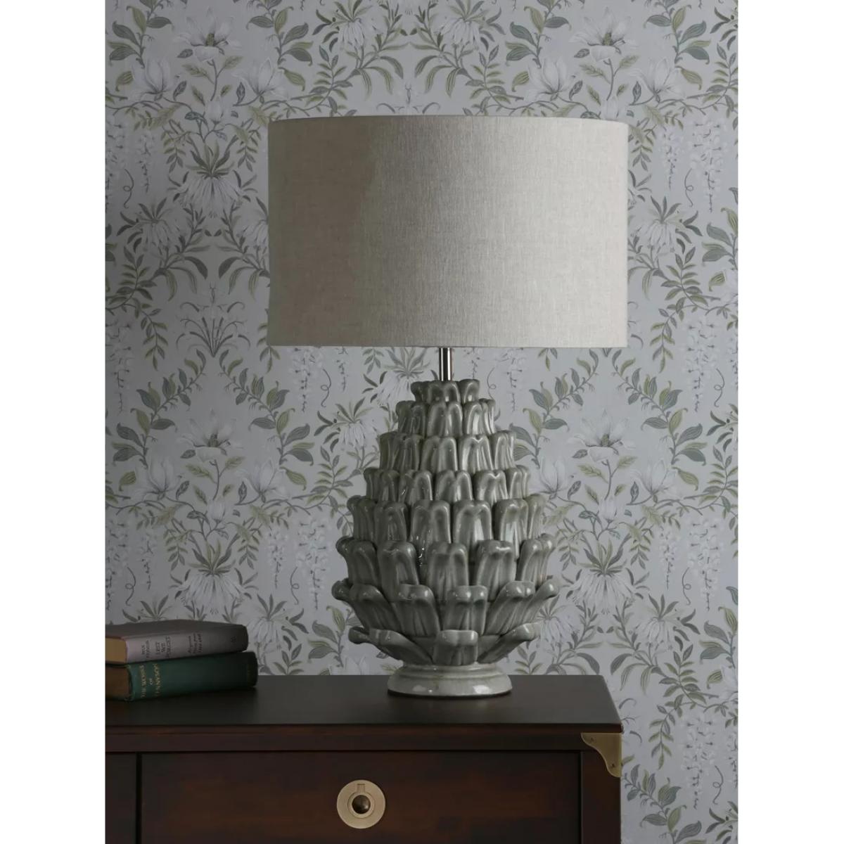 Laura Ashley Olwen Ceramic Table Lamp, Green/Grey – image 3