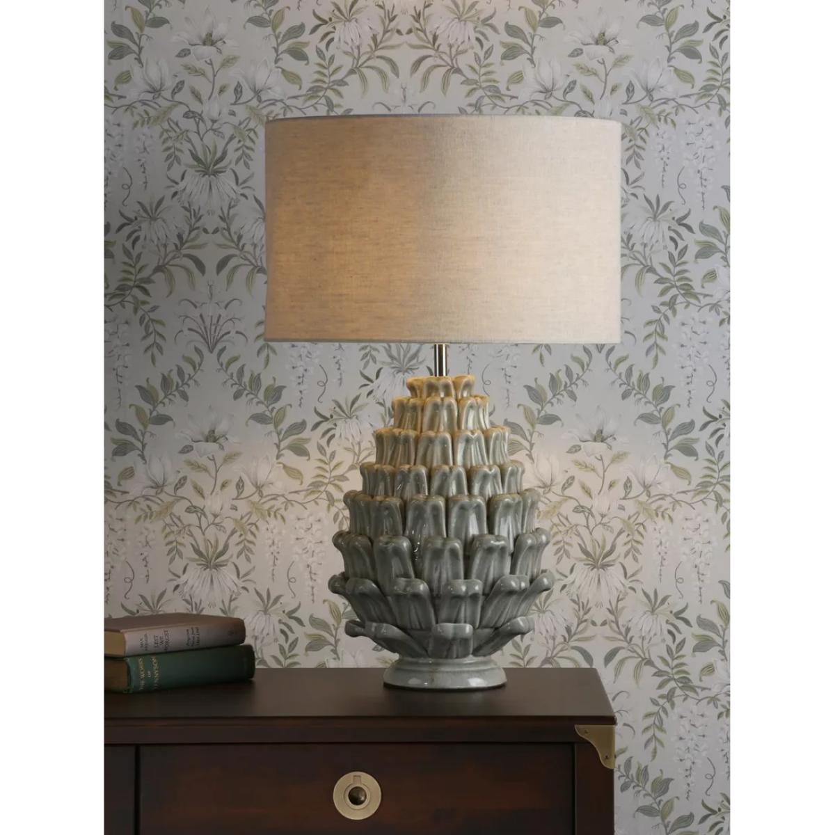 Laura Ashley Olwen Ceramic Table Lamp, Green/Grey – image 4