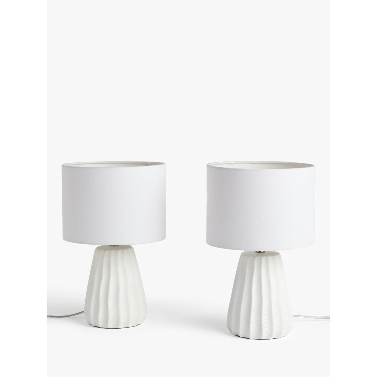 John Lewis & Partners Mini Luka Ceramic Table Lamps, Set of 2, White – image 3