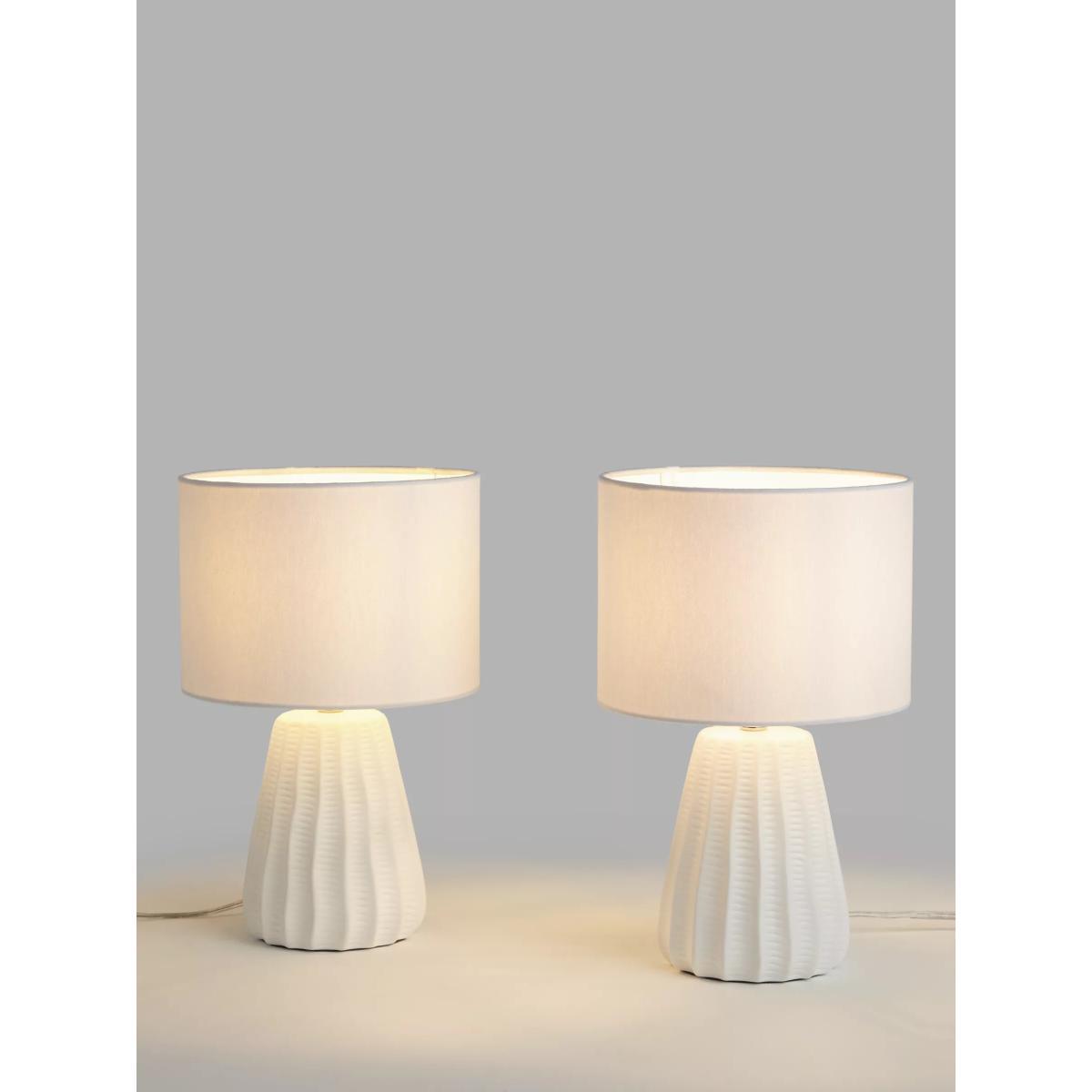 John Lewis & Partners Mini Luka Ceramic Table Lamps, Set of 2, White – image 1