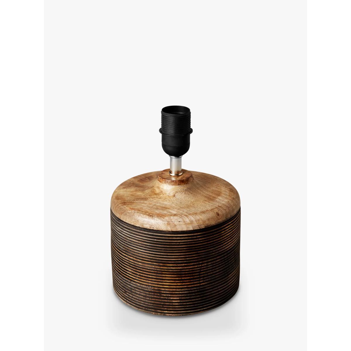 John Lewis & Partners Ira Ribbed Wooden Table Lamp, Brown – image 3