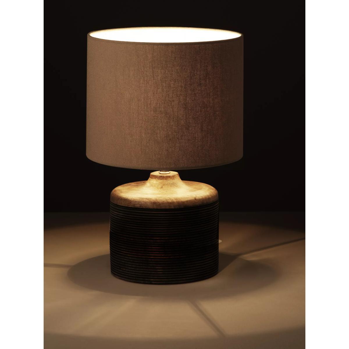 John Lewis & Partners Ira Ribbed Wooden Table Lamp, Brown – image 4