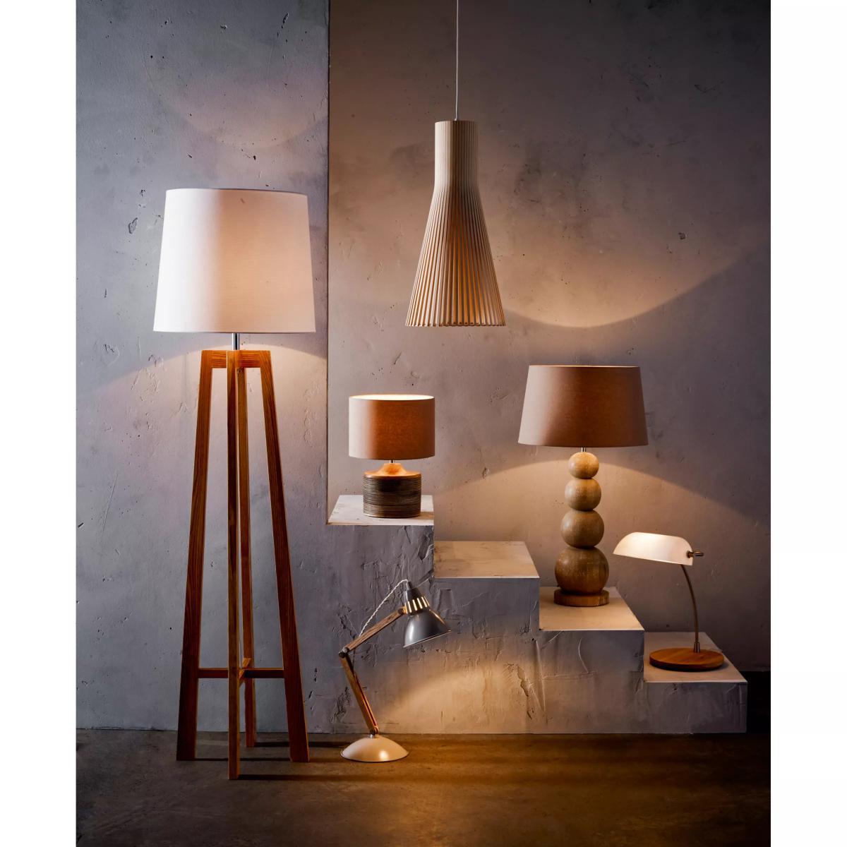 John Lewis & Partners Ira Ribbed Wooden Table Lamp, Brown – image 5