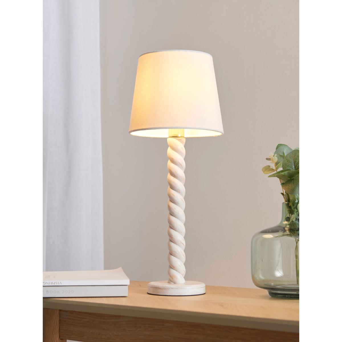 John Lewis Twist Wood Table Lamp, Ivory – image 2