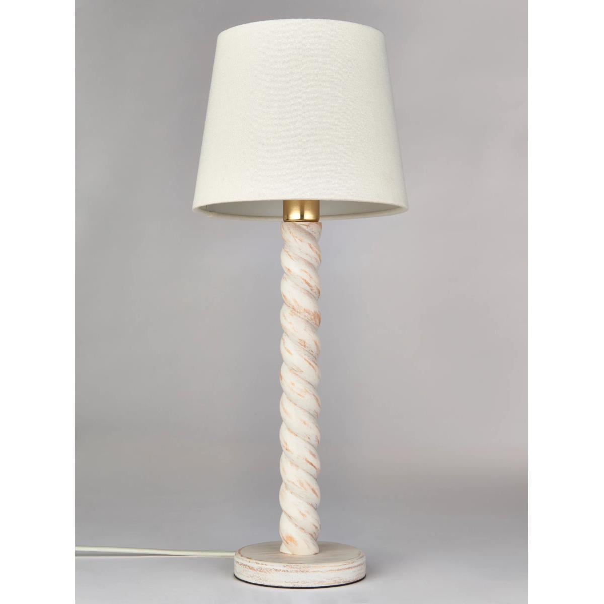 John Lewis Twist Wood Table Lamp, Ivory – image 3