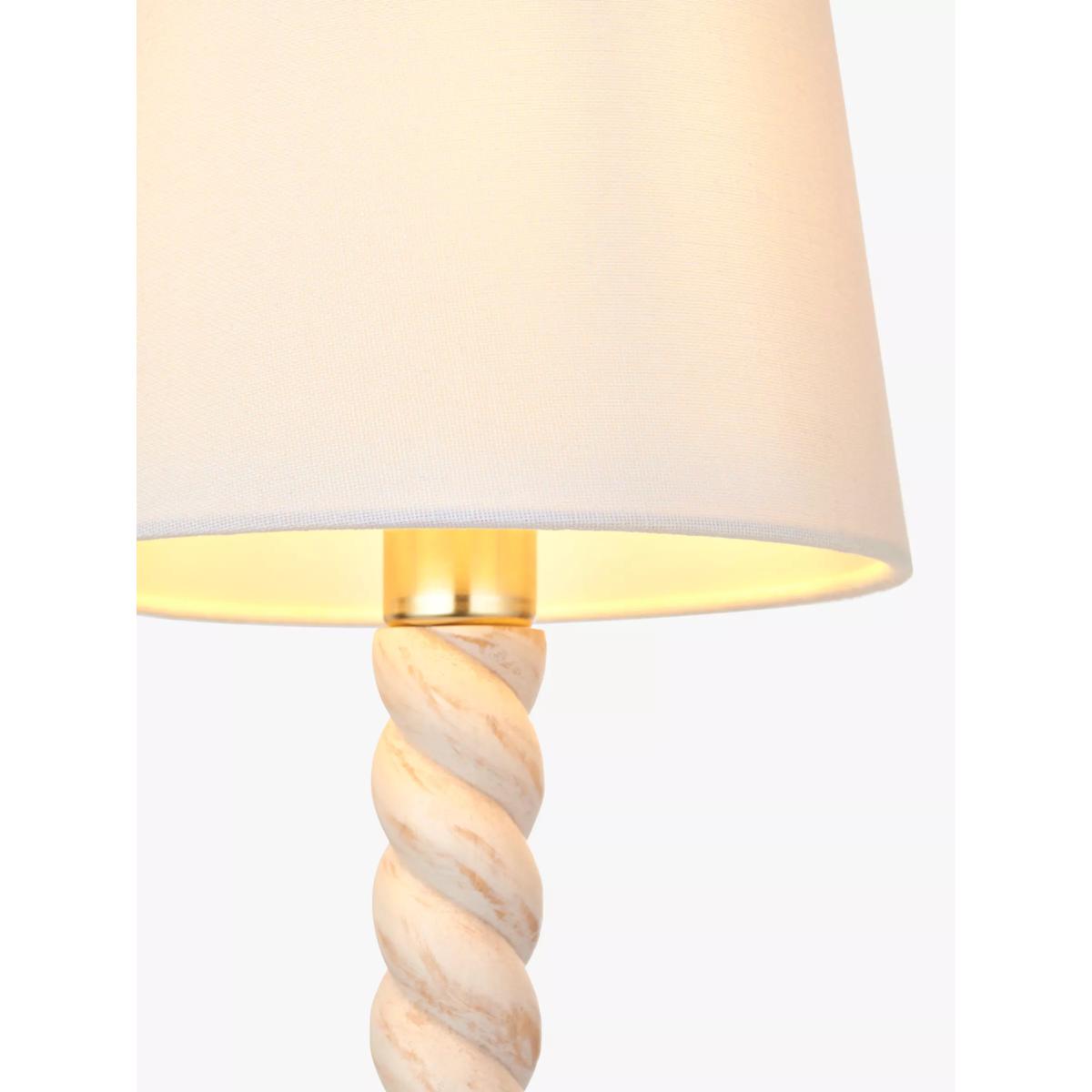 John Lewis Twist Wood Table Lamp, Ivory – image 4