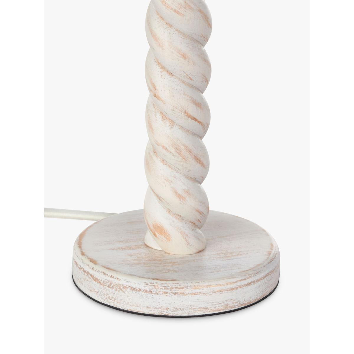 John Lewis Twist Wood Table Lamp, Ivory – image 6