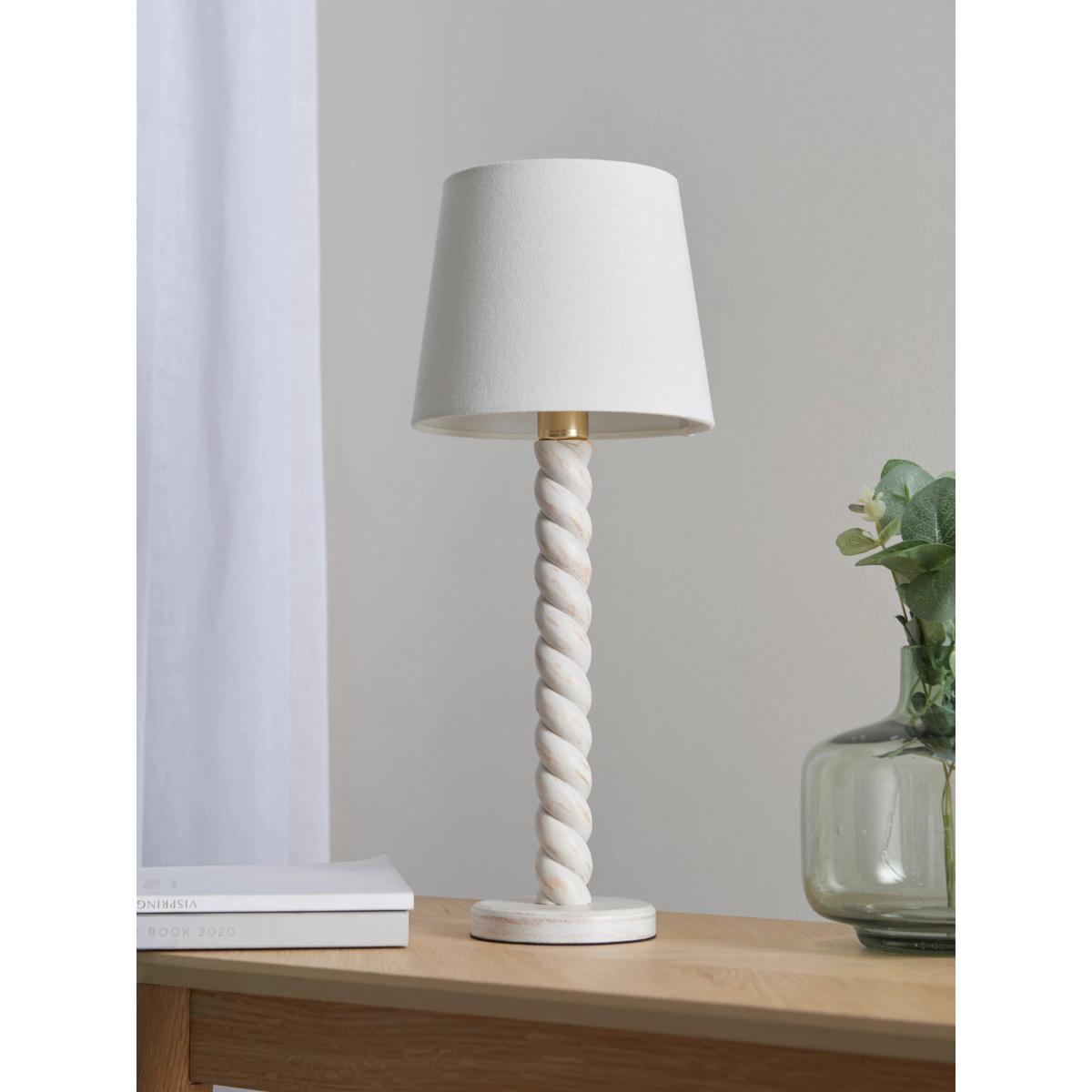 John Lewis Twist Wood Table Lamp, Ivory – image 7