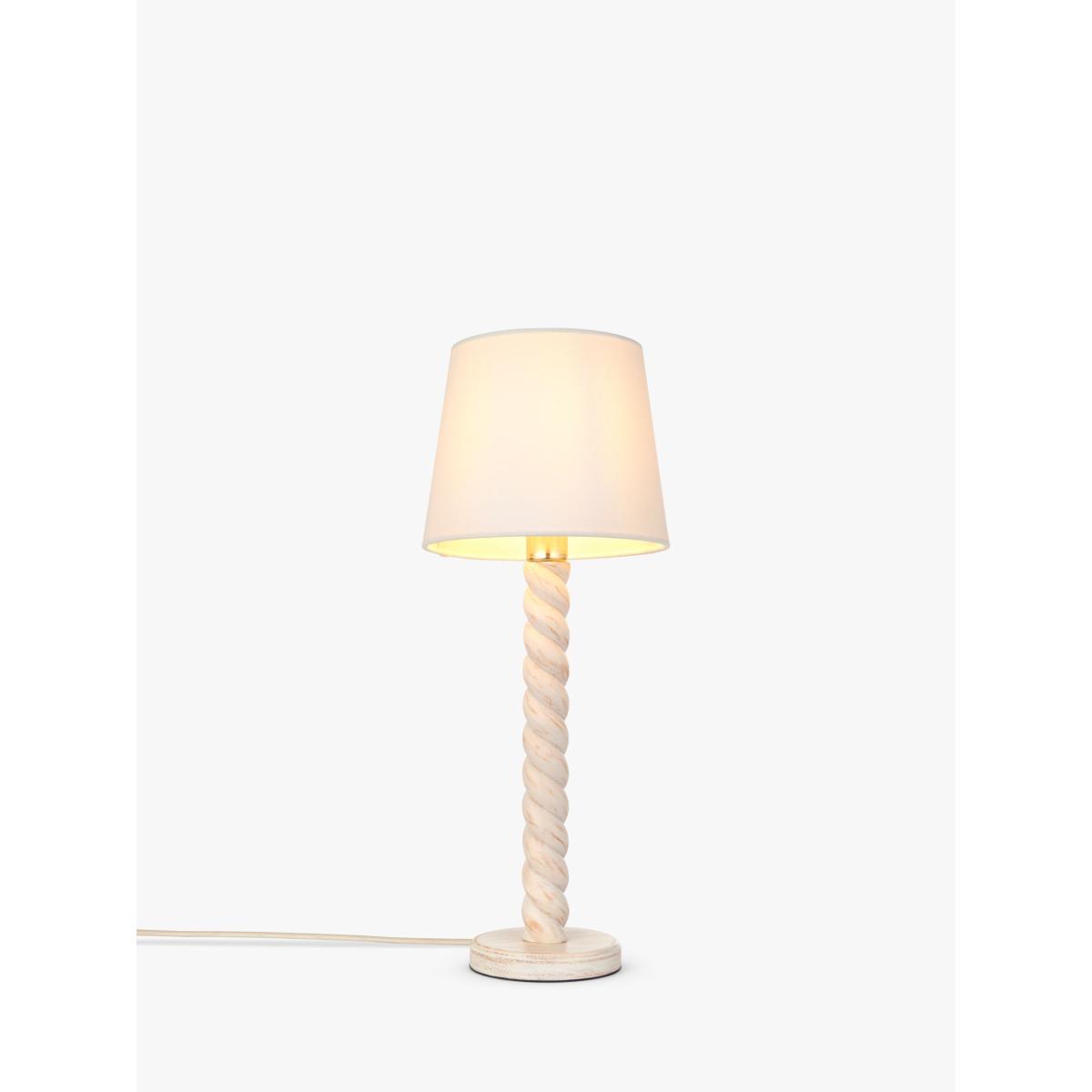 John Lewis Twist Wood Table Lamp, Ivory – image 8