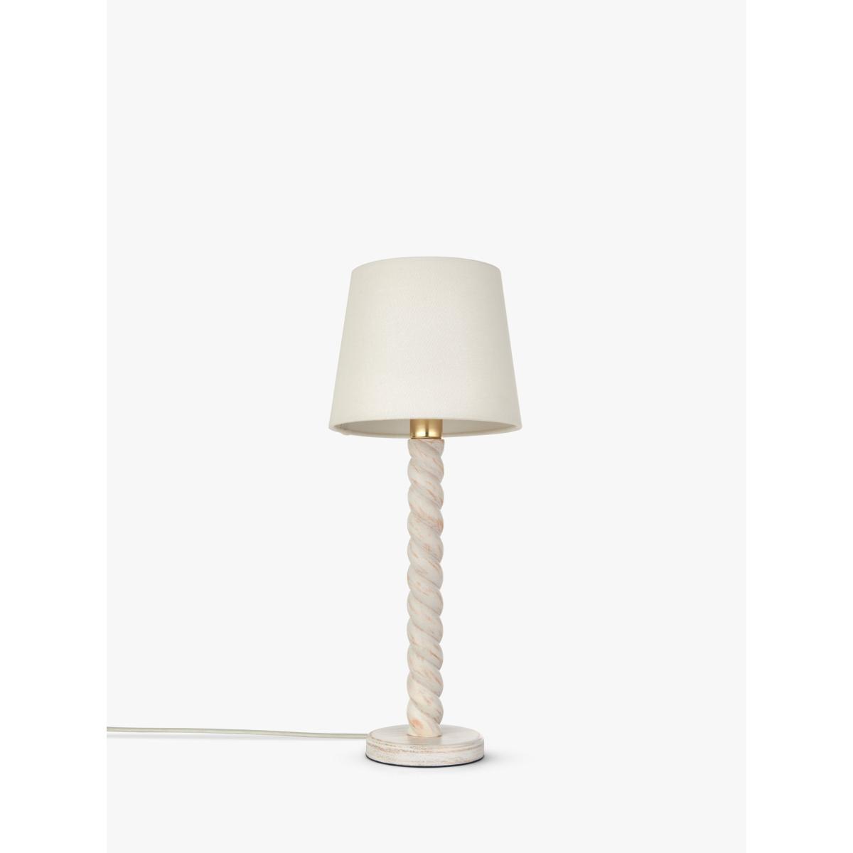 John Lewis Twist Wood Table Lamp, Ivory – image 9