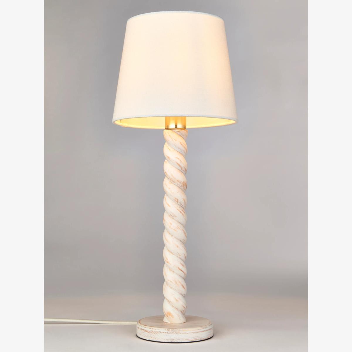 John Lewis Twist Wood Table Lamp, Ivory – image 1