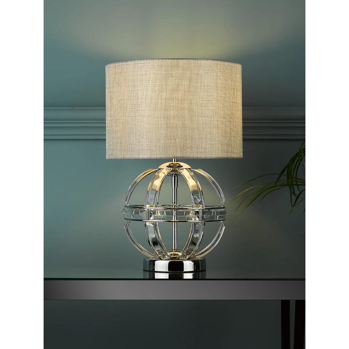 Laura Ashley Aidan Crystal Table Lamp, Polished Chrome – image 1