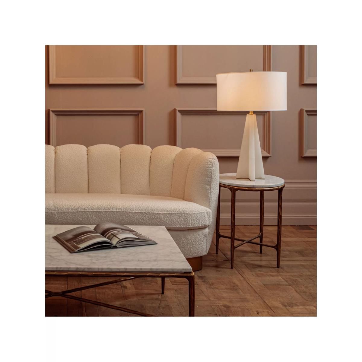 Pure White Lines Mosman Alabaster Table Lamp, White – image 8