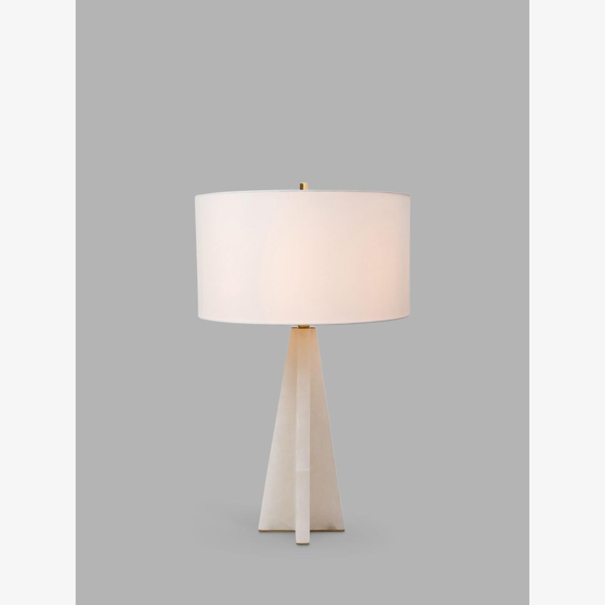 Pure White Lines Mosman Alabaster Table Lamp, White – image 1