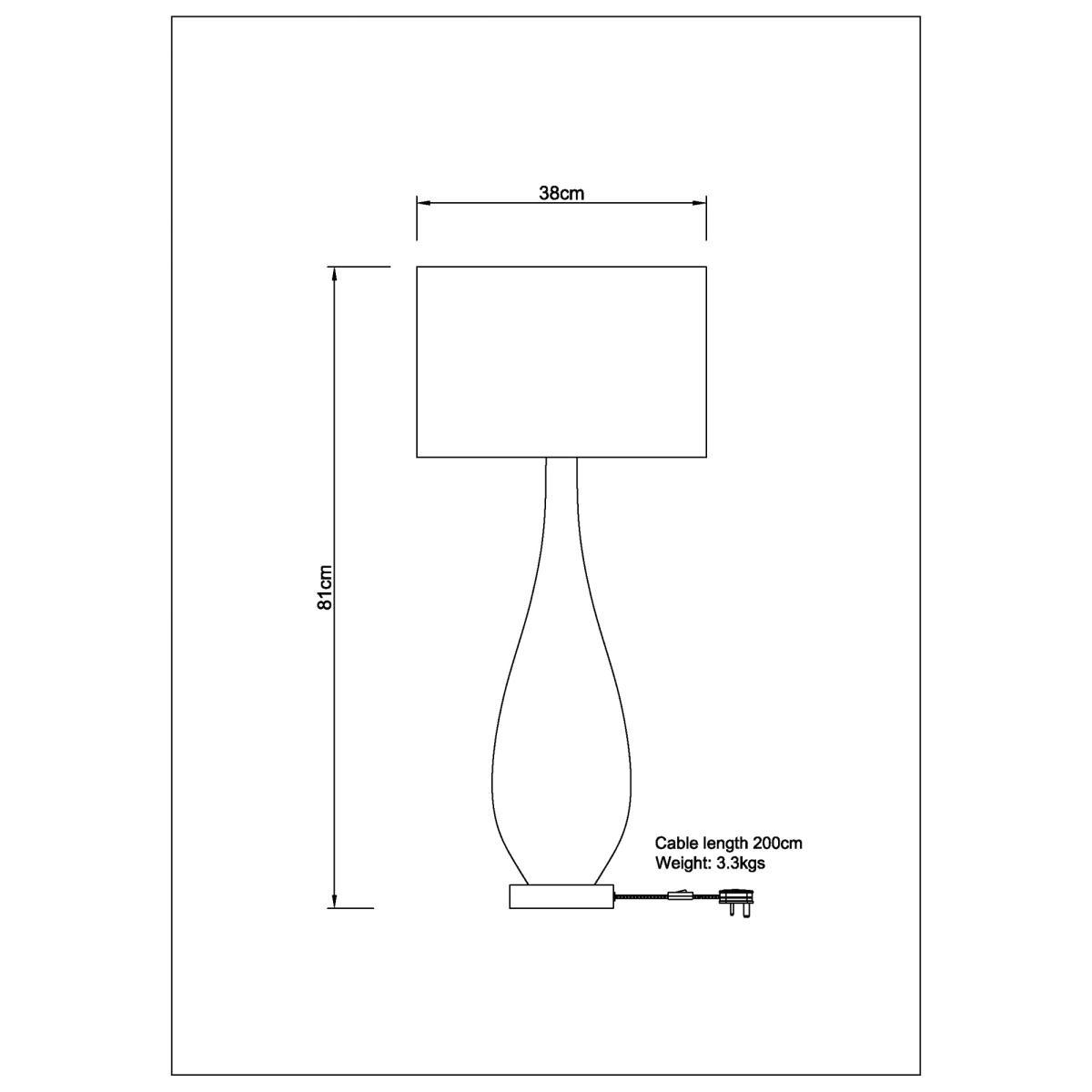 John Lewis Teardrop Glass Table Lamp, Grey – image 5