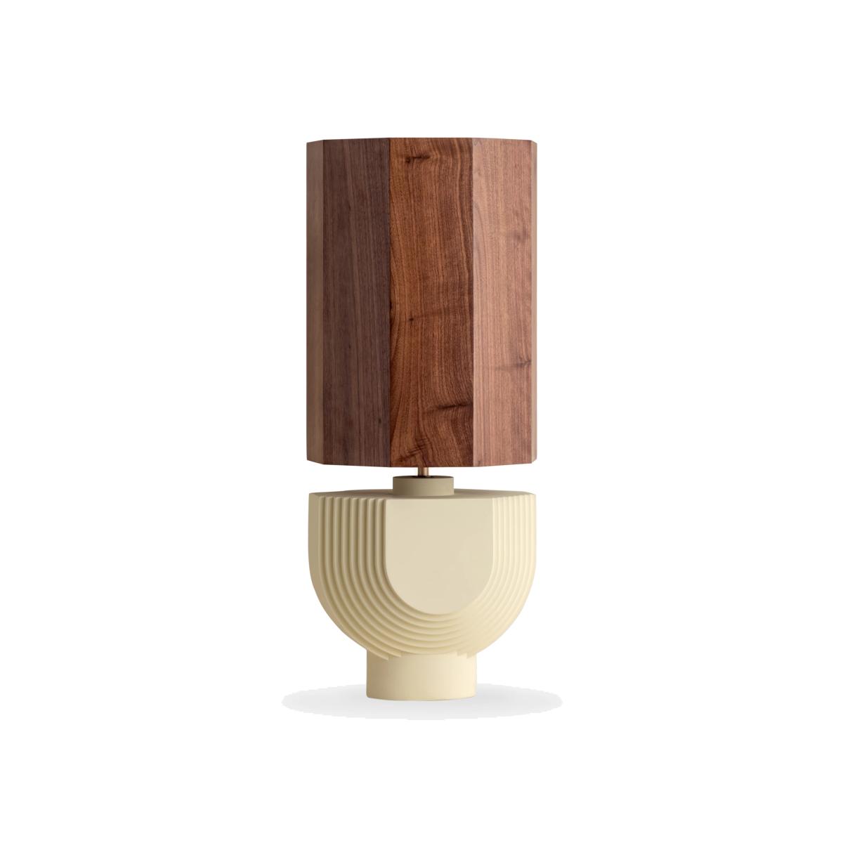 Lights & Lamps x Elle Decoration Edition 1.3 & Edition 1.8 Table Lamp, Cream/Walnut – image 1
