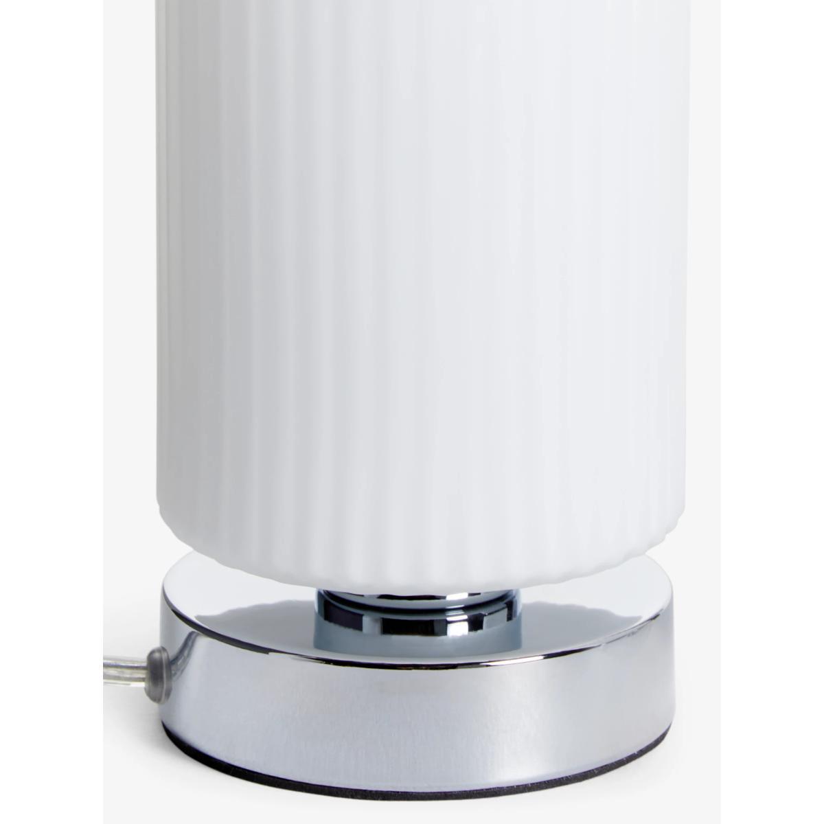 John Lewis & Partners Ridge Opal Glass Touch Lamps, White, Set of 2 – image 5