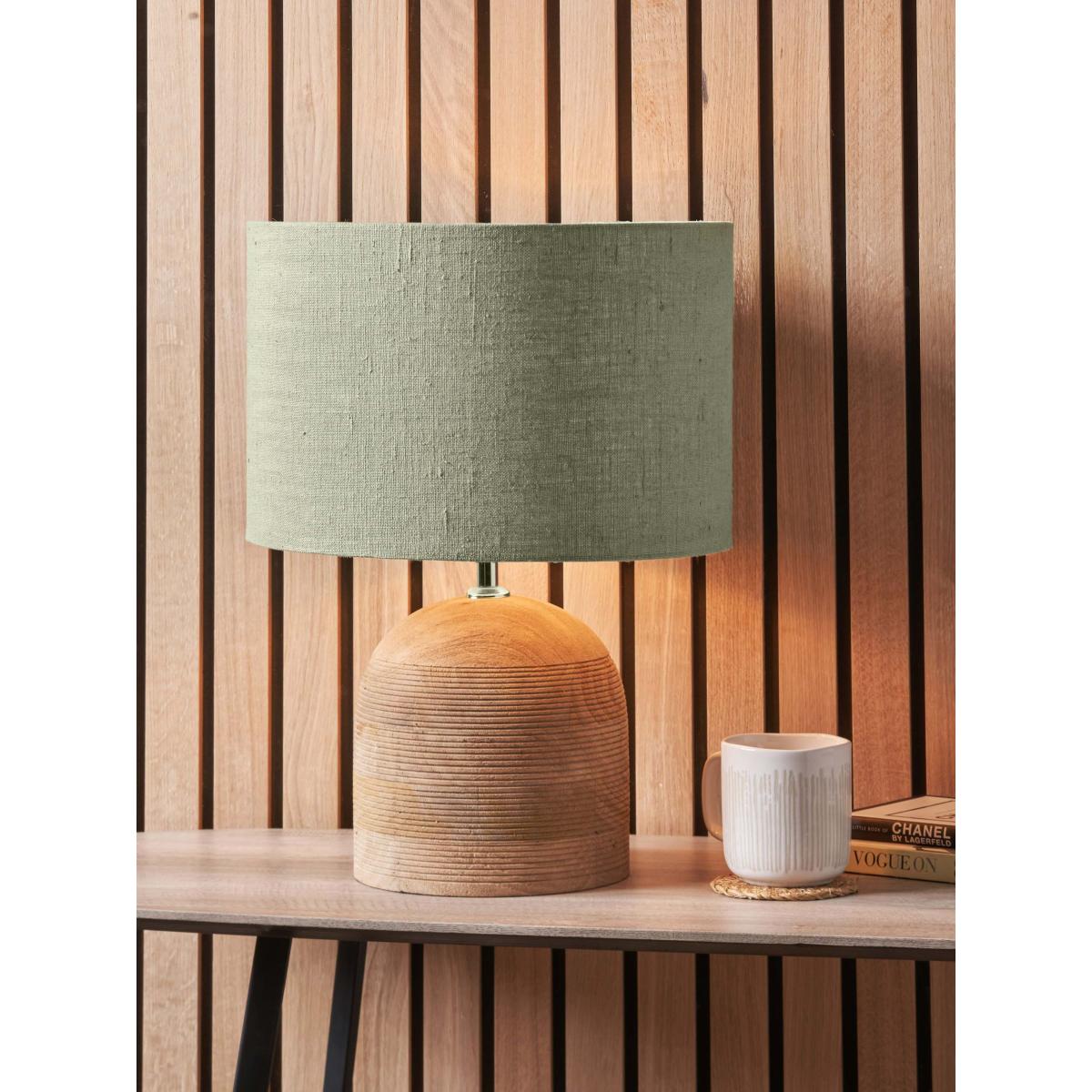 Pacific Lifestyle Nelu Wooden Dome Table Lamp, Natural – image 3