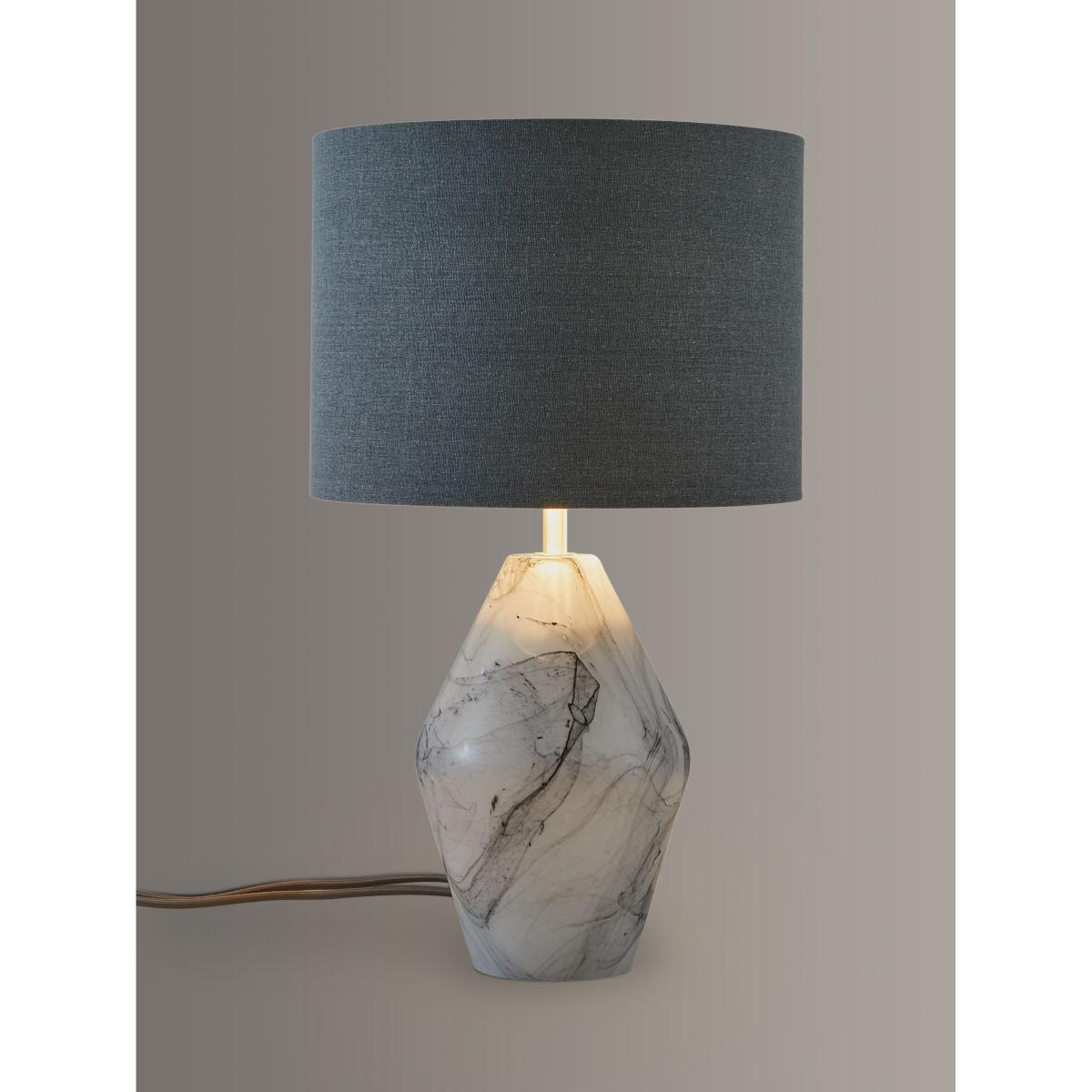 John Lewis & Partners Ada Dual Lit Glass Table Lamp, White/Grey – image 2