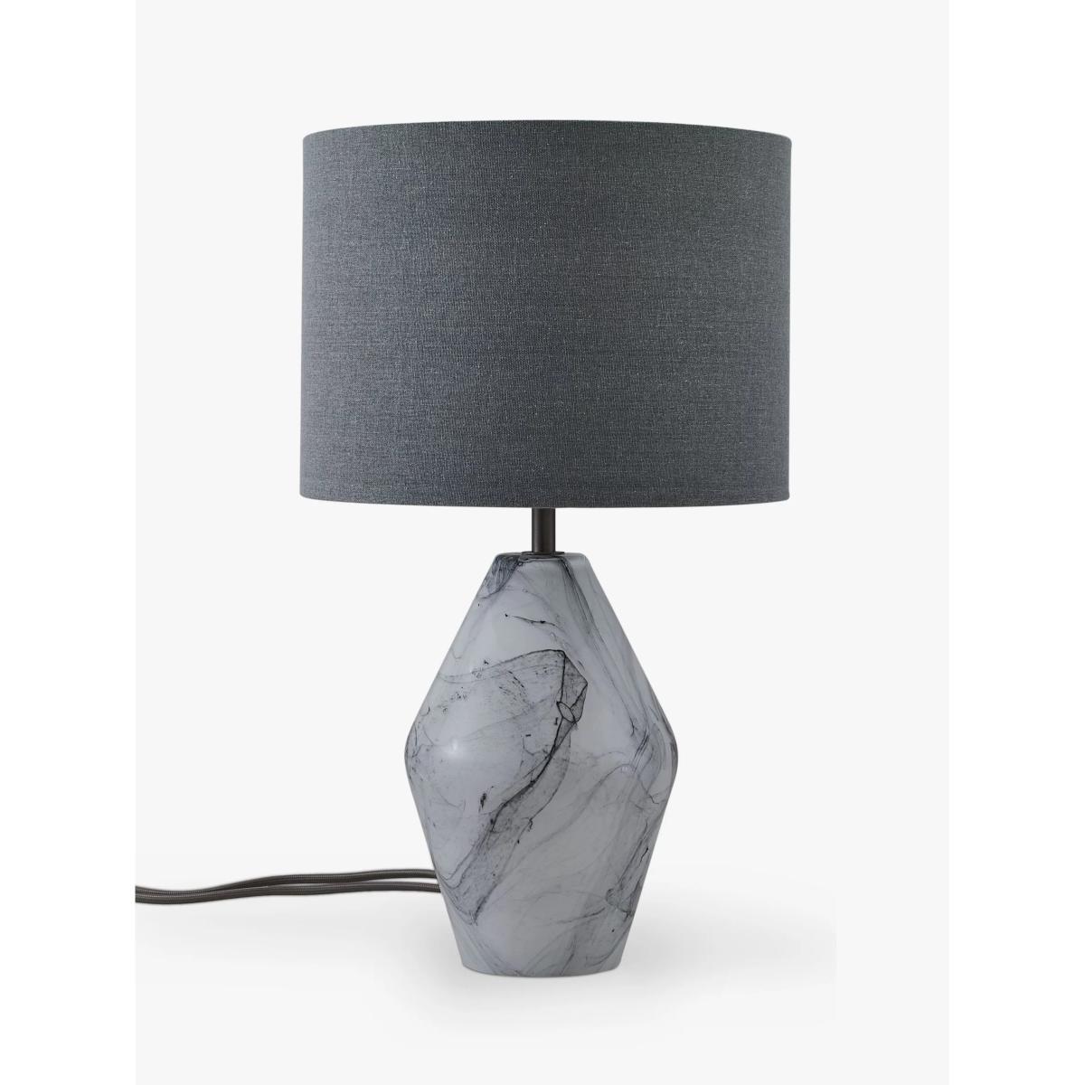 John Lewis & Partners Ada Dual Lit Glass Table Lamp, White/Grey – image 3