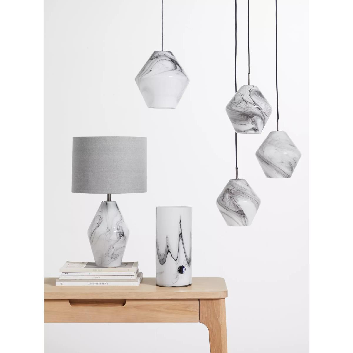 John Lewis & Partners Ada Dual Lit Glass Table Lamp, White/Grey – image 7