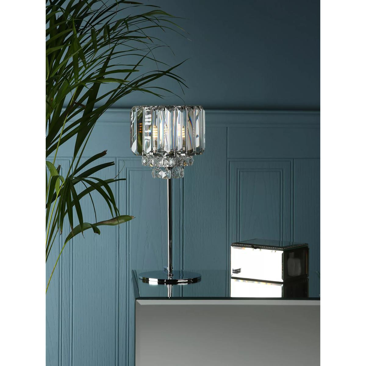 Laura Ashley Vienna Crystal Table Lamp, Clear/Polished Chrome – image 2