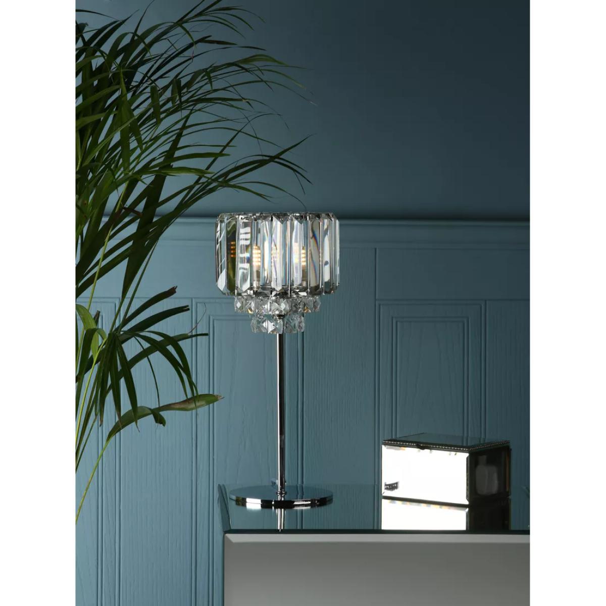 Laura Ashley Vienna Crystal Table Lamp, Clear/Polished Chrome – image 3