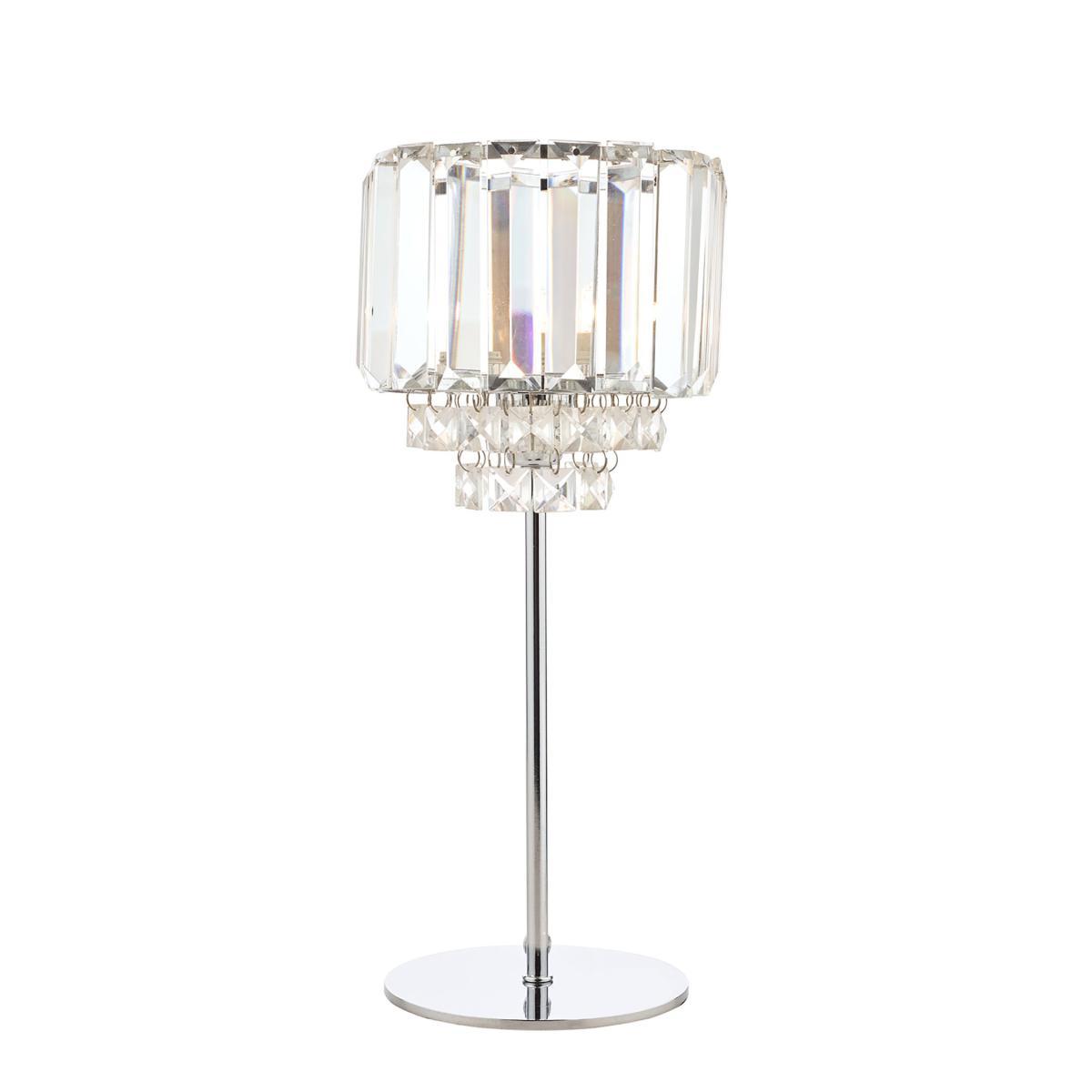 Laura Ashley Vienna Crystal Table Lamp, Clear/Polished Chrome – image 4