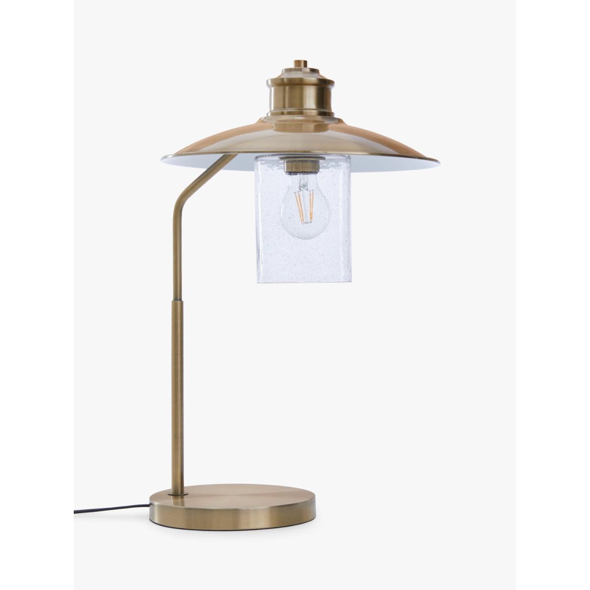 John Lewis Torrin Metal & Glass Table Lamp, Antique Brass – image 3