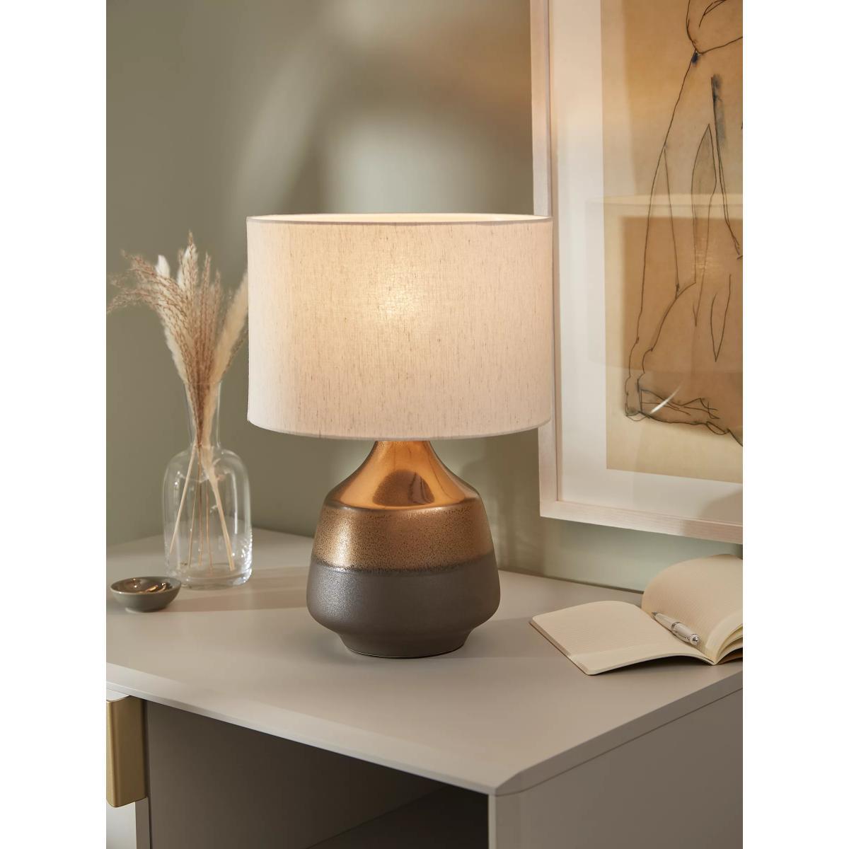 John Lewis & Partners Delaney Metallic Glaze Ceramic Table Lamp, Bronze – image 2
