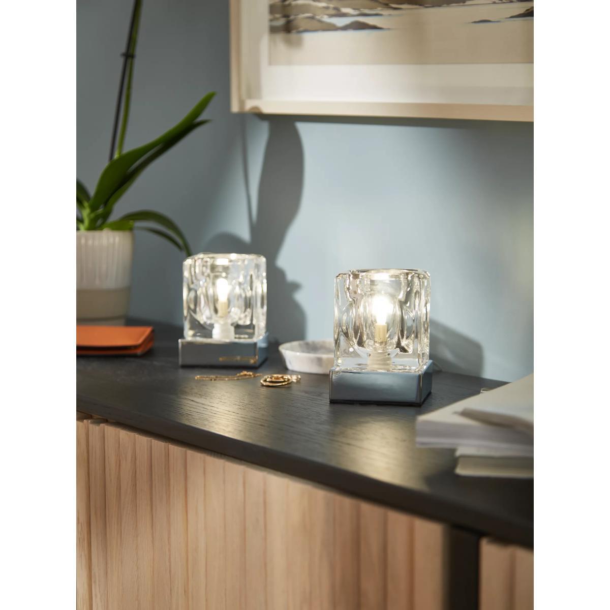 John Lewis & Partners Cuboid Touch Table Lamps, Set of 2, Polished Chrome – image 2