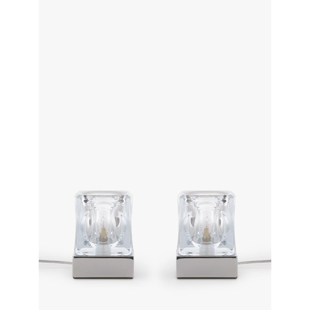 John Lewis & Partners Cuboid Touch Table Lamps, Set of 2, Polished Chrome – image 3