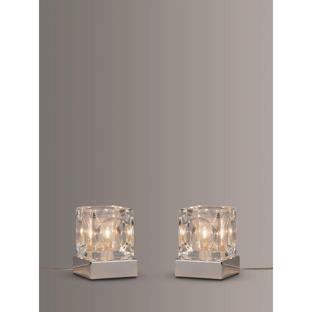 John Lewis & Partners Cuboid Touch Table Lamps, Set of 2, Polished Chrome – image 4