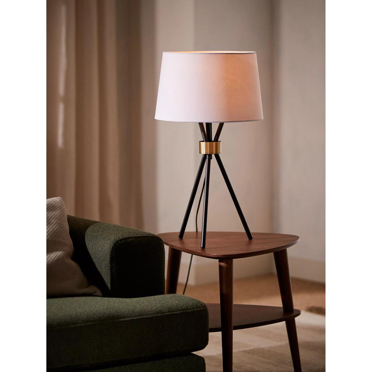 John Lewis Locket Tripod Table Lamp, Black/Brass – image 2