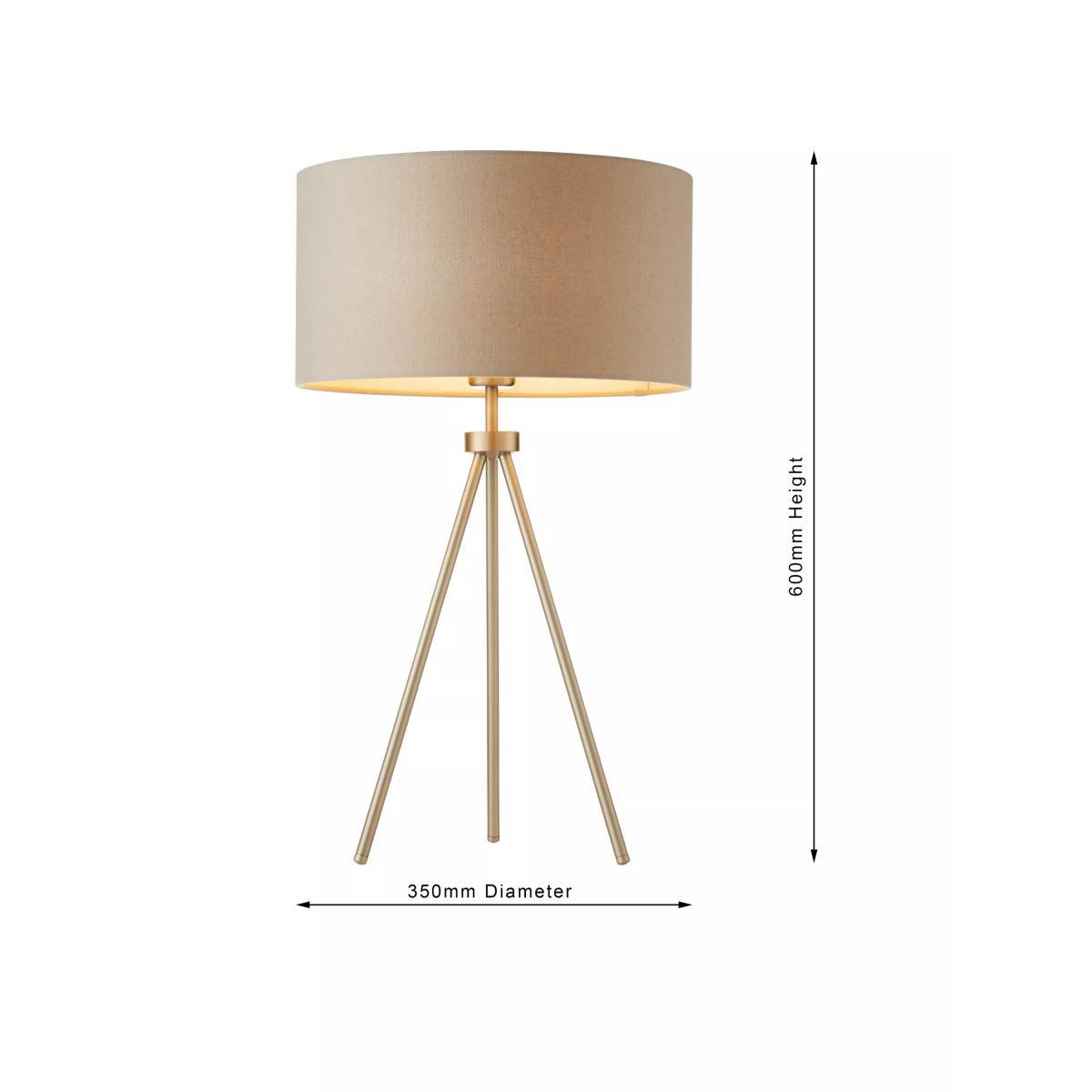 Bay Lighting Jax Tripod Table Lamp, Matt Nickel – image 5
