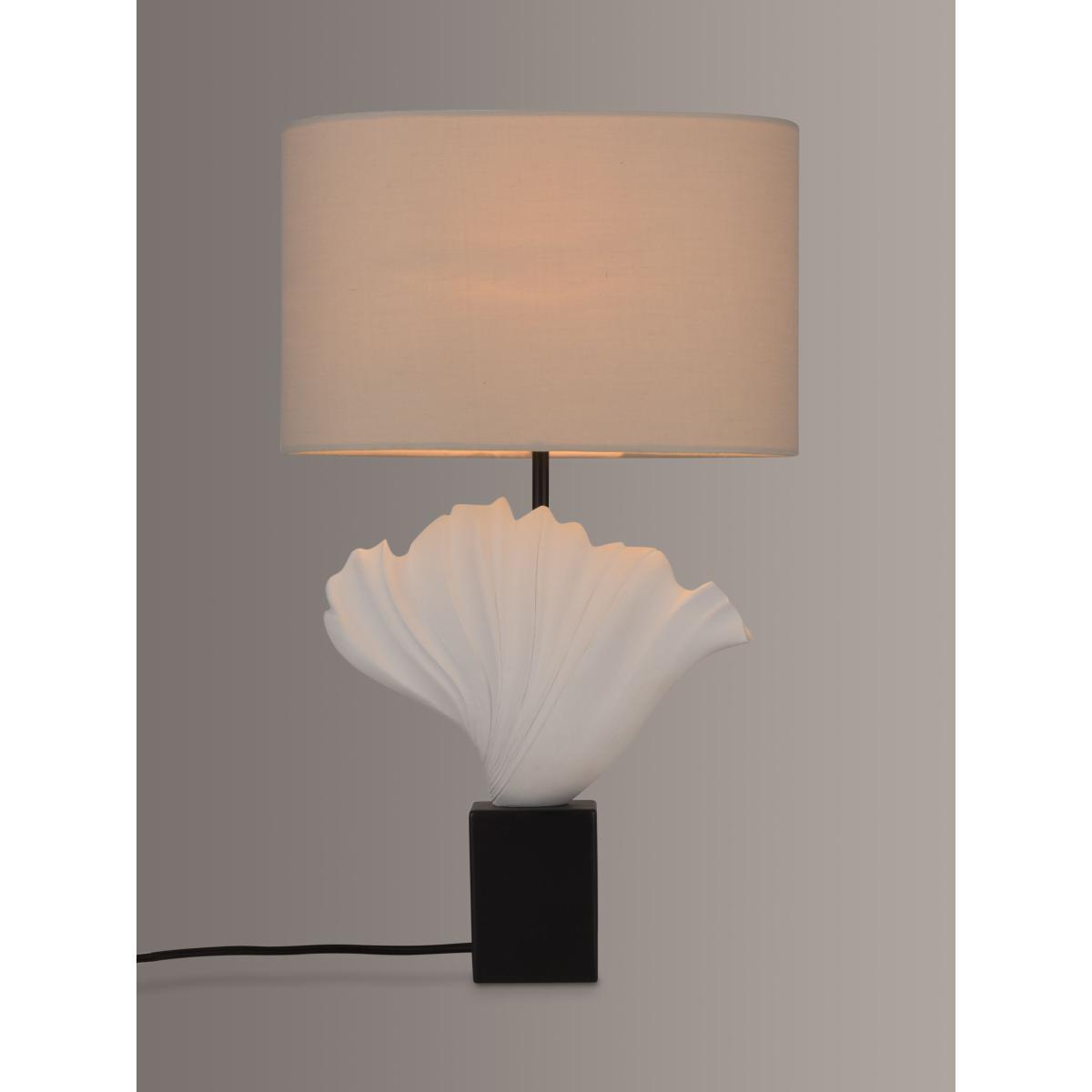 John Lewis & Partners Shell Table Lamp, White/Black